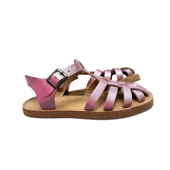 TinyCottons Pink Metallic Braided Sandals Size 30(12c) - Picture 3 of 5